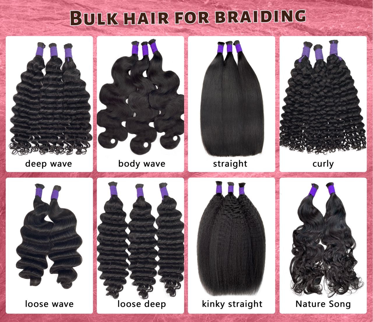 100% deep waves Human Hair Bulk